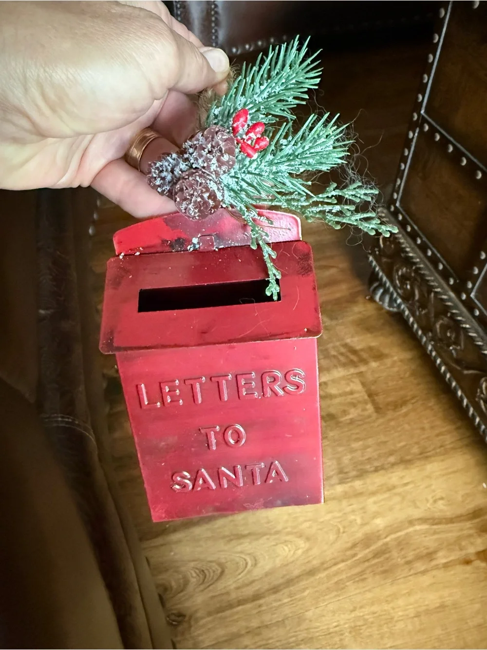 Letters to Santa Metal Christmas ornament 6” tall